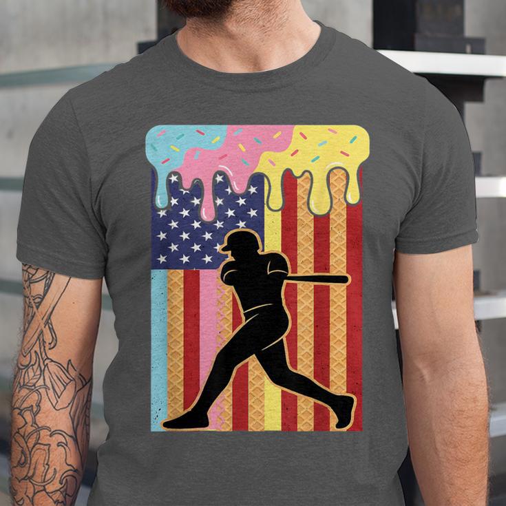 Retro Baseball Drip Boys Ice Cream Patriotic American Flag Unisex Jersey T-Shirt Retro Baseball Drip Boys Ice Cream Patriotic American Flag Unisex Jersey T-Shirt