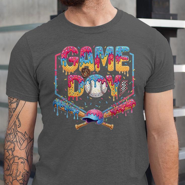 Retro Game Day Baseball Ice Cream Drip For Men Boy Kids Unisex Jersey T-Shirt Retro Game Day Baseball Ice Cream Drip For Men Boy Kids Unisex Jersey T-Shirt