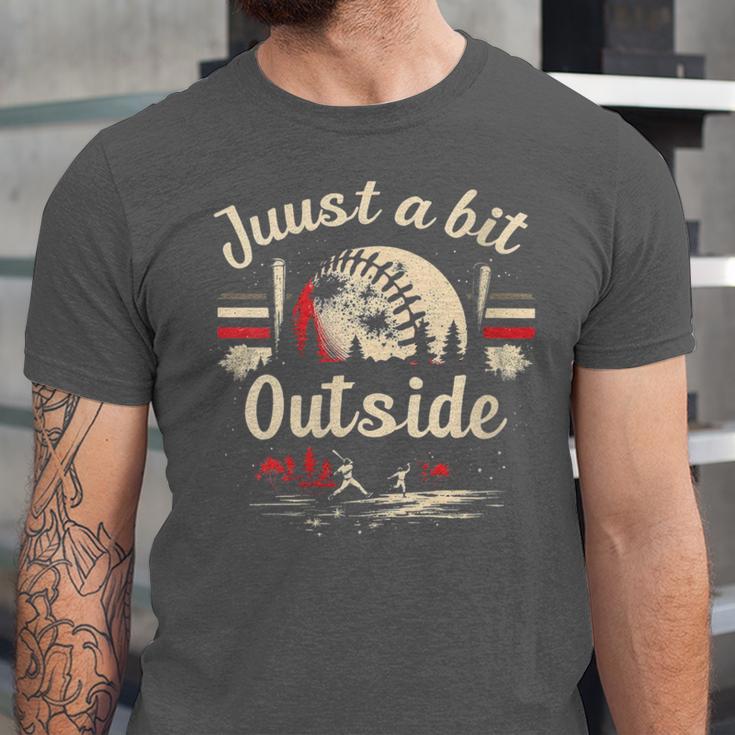 Retro Quote Just a Bit Outside Baseball Vintage Unisex Jersey T-Shirt Retro Quote Just a Bit Outside Baseball Vintage Unisex Jersey T-Shirt