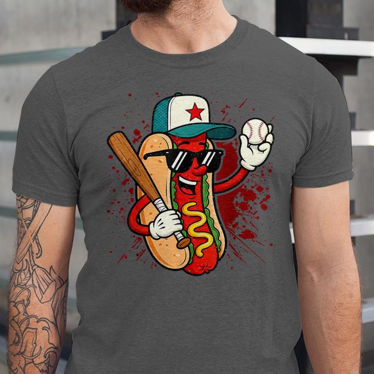 Retro Vintage Baseball Hot Dogs Unisex Jersey T-Shirt