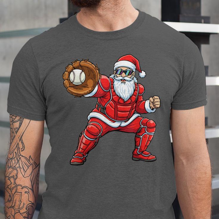 Santa Playing Baseball Baseball Lover Baseballer Xmas Unisex Jersey T-Shirt Santa Playing Baseball Baseball Lover Baseballer Xmas Unisex Jersey T-Shirt