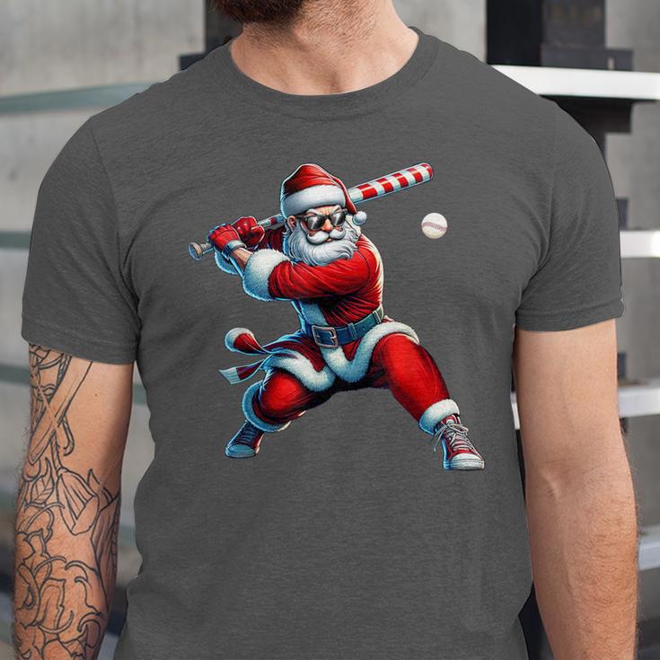 Santa Playing Baseball Men Boys Christmas Baseball Player Unisex Jersey T-Shirt Santa Playing Baseball Men Boys Christmas Baseball Player Unisex Jersey T-Shirt