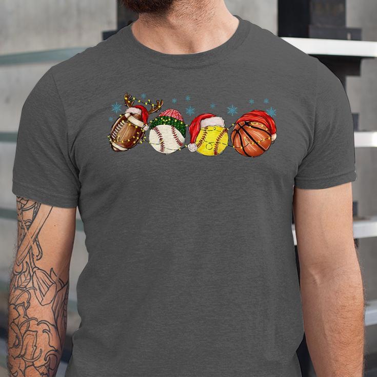 Santa Sports Boys Xmas Baseball Football Softball Basketball Unisex Jersey T-Shirt Santa Sports Boys Xmas Baseball Football Softball Basketball Unisex Jersey T-Shirt