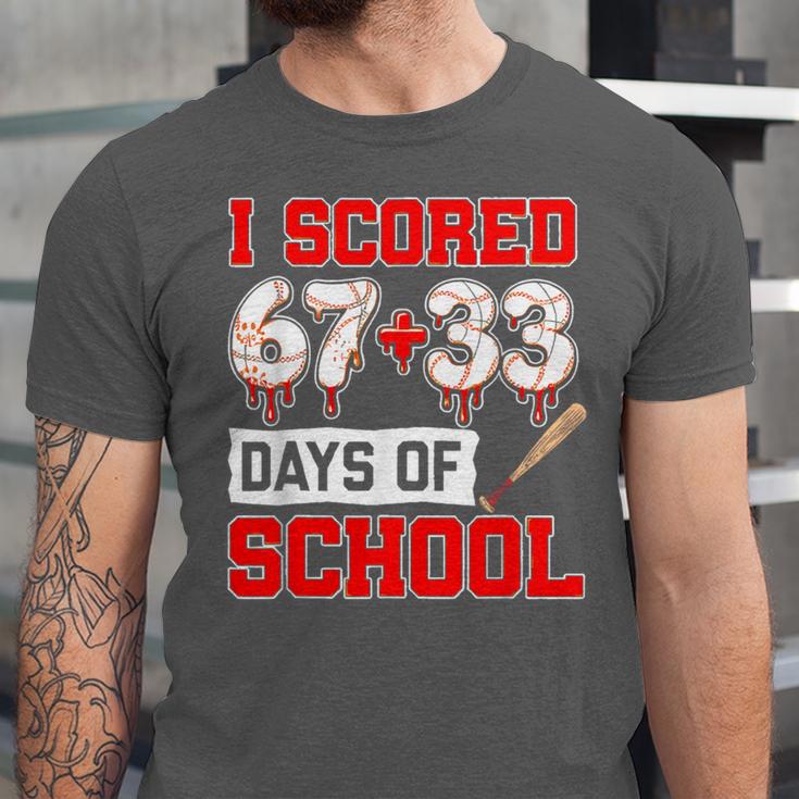 I Scored 6733 100th Days Of School Baseball Six Seven Meme Unisex Jersey T-Shirt