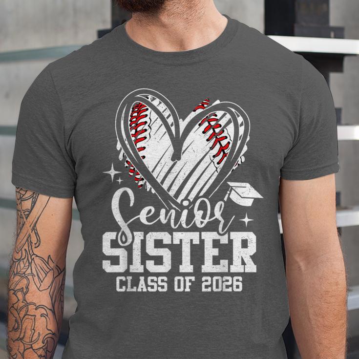 Senior Sister Class Of 2026 Baseball Graduation Heart Unisex Jersey T-Shirt