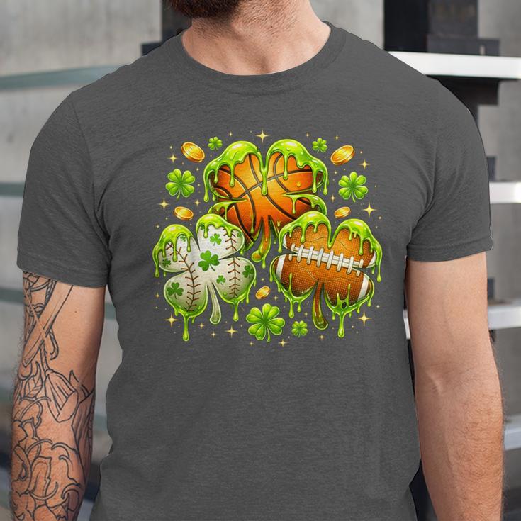 Shamrock Basketball Baseball Drip St Patrick's Day Boys Men Unisex Jersey T-Shirt Shamrock Basketball Baseball Drip St Patrick's Day Boys Men Unisex Jersey T-Shirt