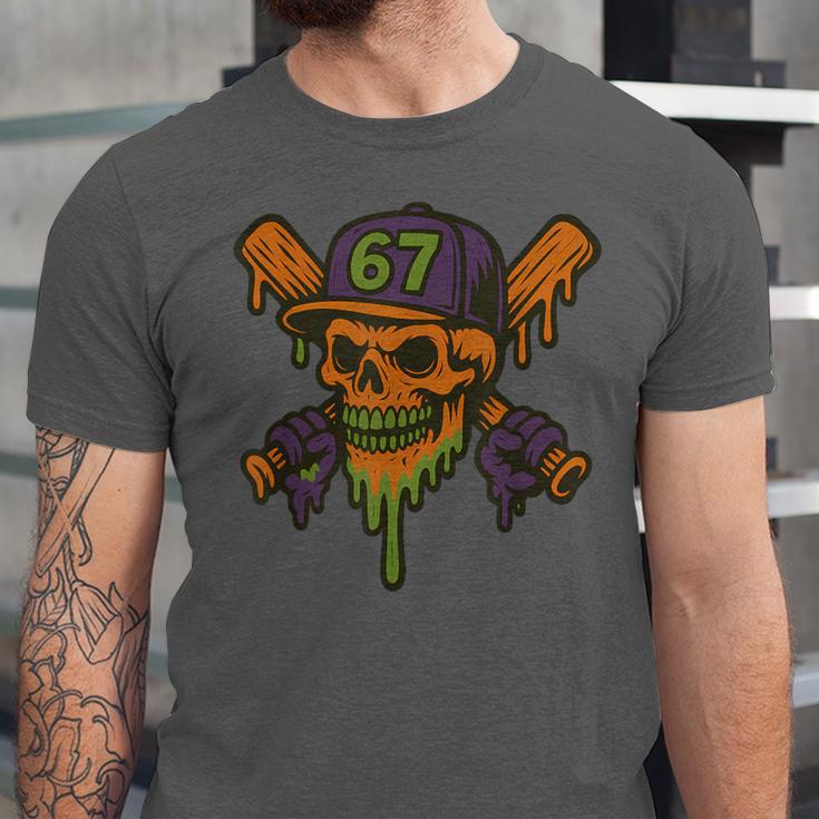 Six Seven 6 7 Baseball Skull Drip Halloween Horror Sports Unisex Jersey T-Shirt