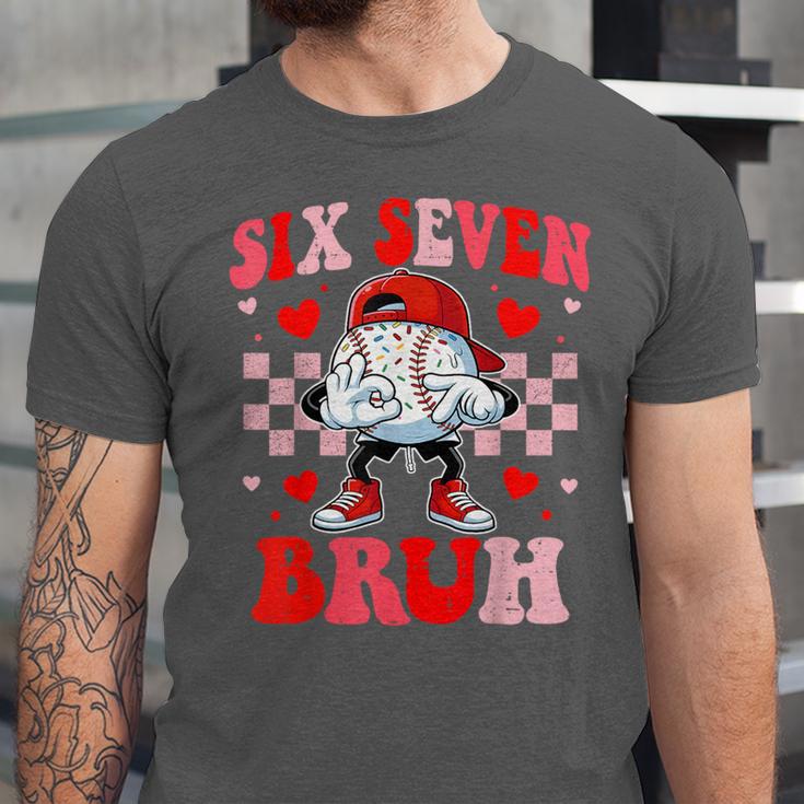 Six Seven 67 Bruh 6 7 Meme Baseball Ice Cream Drip Valentine Unisex Jersey T-Shirt