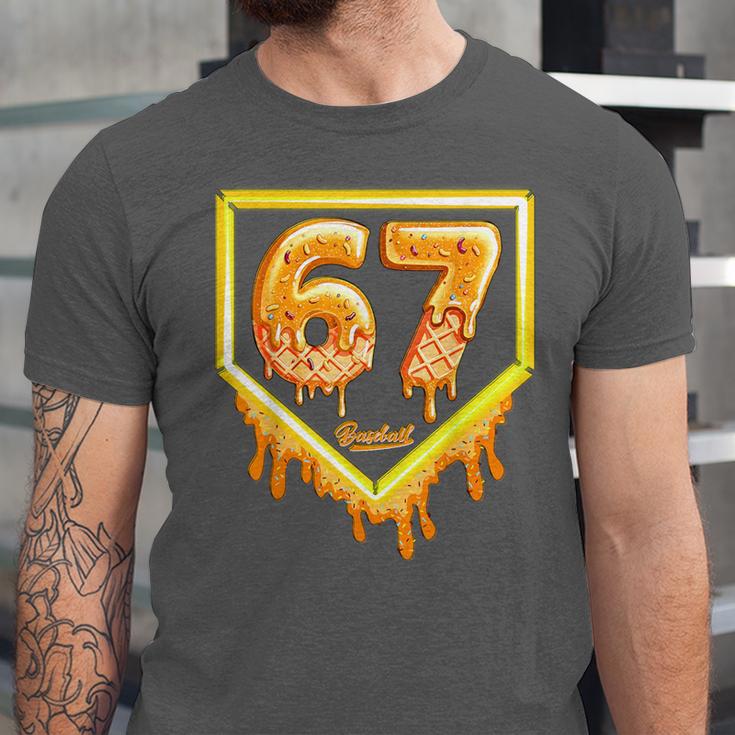Six Seven 67 Meme Gen Alpha Slang Baseball 101 Unisex Jersey T-Shirt