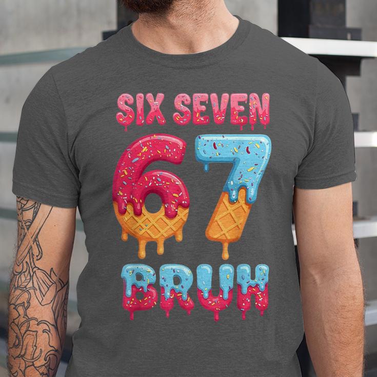 Six Seven Bruh 67 Ice Cream Drip Baseball For Men Women Kids Unisex Jersey T-Shirt Six Seven Bruh 67 Ice Cream Drip Baseball For Men Women Kids Unisex Jersey T-Shirt