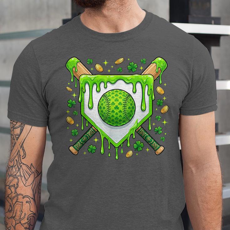 St Patrick Day Baseball Drip Ice Cream Boys Men Unisex Jersey T-Shirt