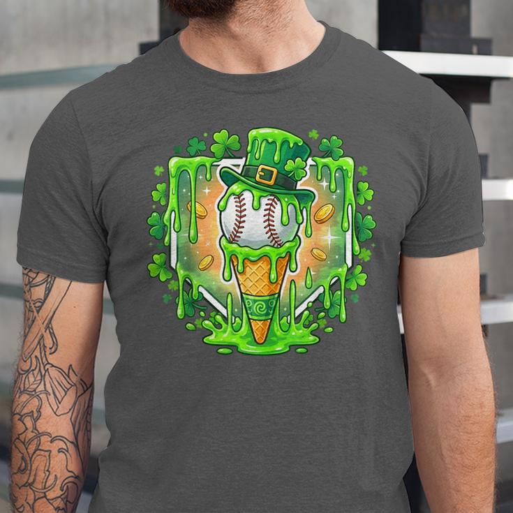 St Patrick Day Baseball Drip Ice Cream Baseball Home Plate Unisex Jersey T-Shirt