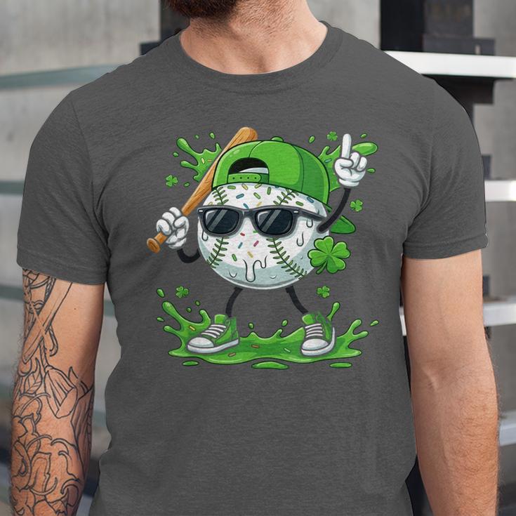 St Patrick Day Baseball Drip Ice Cream Baseball Player Men Unisex Jersey T-Shirt