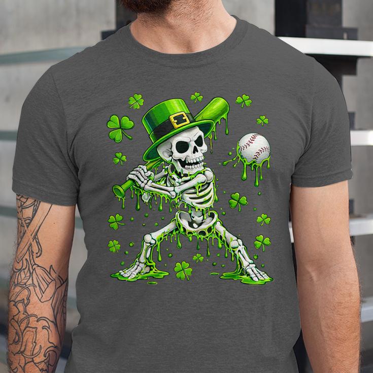 St Patricks Day Baseball Skeleton Irish Leprechaun Hat Boys Unisex Jersey T-Shirt St Patricks Day Baseball Skeleton Irish Leprechaun Hat Boys Unisex Jersey T-Shirt