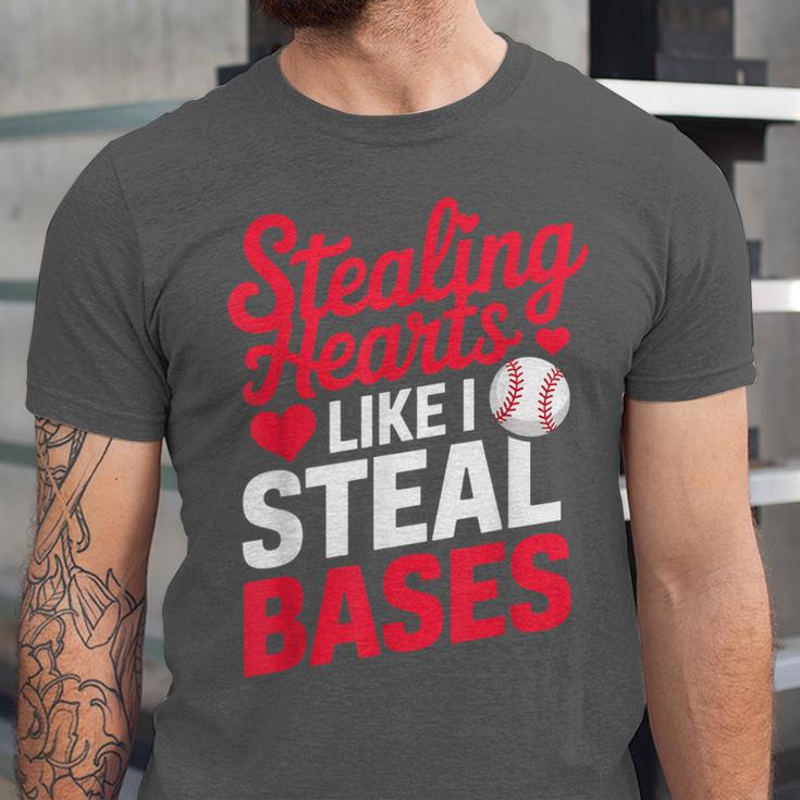 Stealing Hearts Like I Steal Bases Cute Baseball Valentine Unisex Jersey T-Shirt Stealing Hearts Like I Steal Bases Cute Baseball Valentine Unisex Jersey T-Shirt