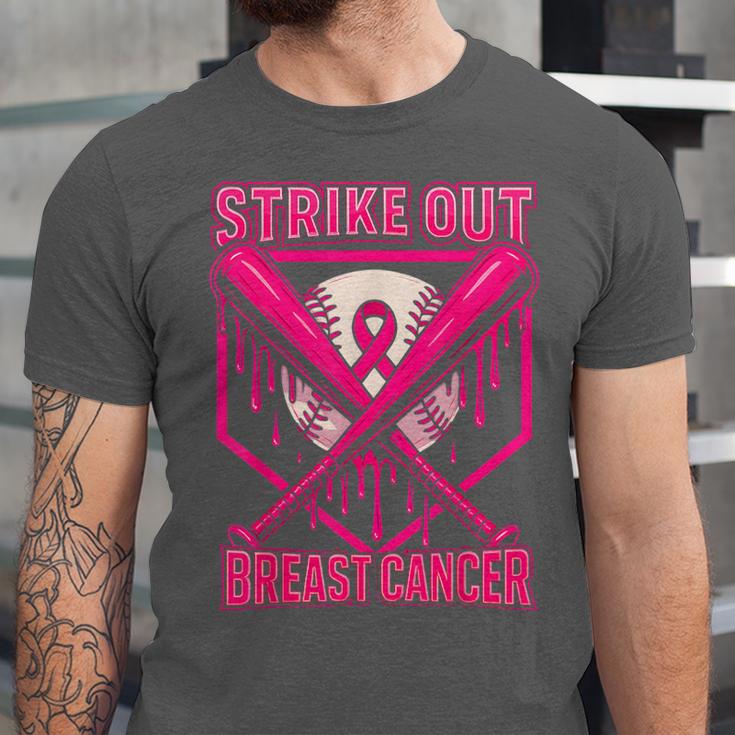Strike Out Breast Cancer Baseball Ice Cream Drip Unisex Jersey T-Shirt