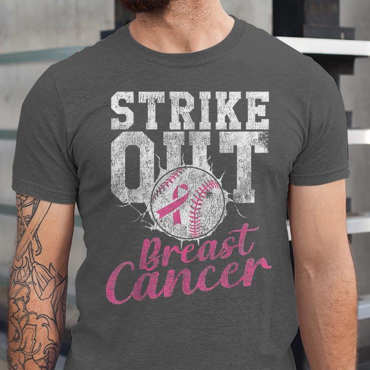 Strike Out Breast Cancer Baseball Warrior Unisex Jersey T-Shirt