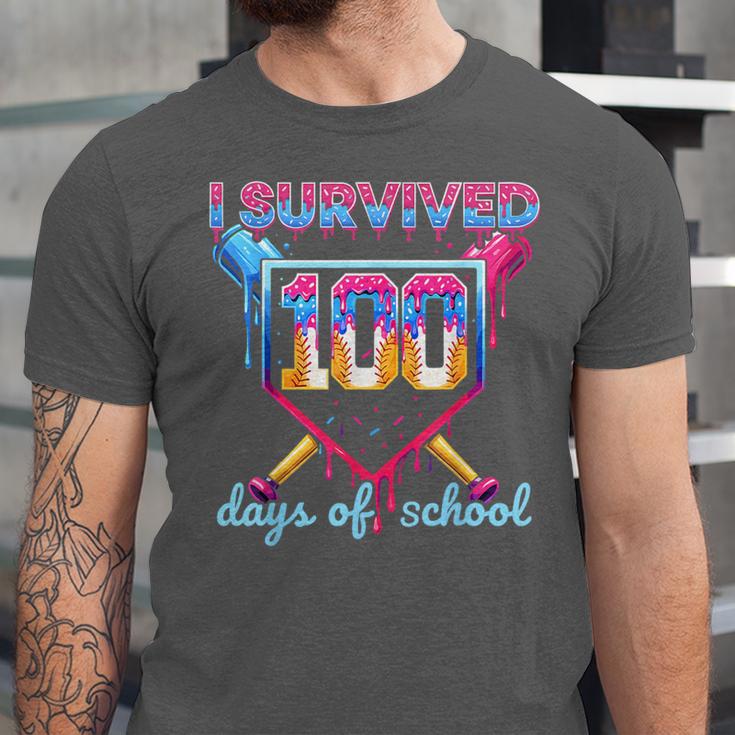 I Survived 100 Days Of School Baseball Boys Students Unisex Jersey T-Shirt