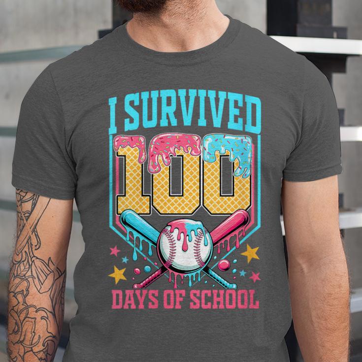 I Survived 100 Days Of School Baseball Drip Students Teacher Unisex Jersey T-Shirt I Survived 100 Days Of School Baseball Drip Students Teacher Unisex Jersey T-Shirt