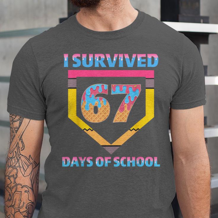 I Survived 67 Days Of School Baseball Trend For Boys Girls Unisex Jersey T-Shirt I Survived 67 Days Of School Baseball Trend For Boys Girls Unisex Jersey T-Shirt