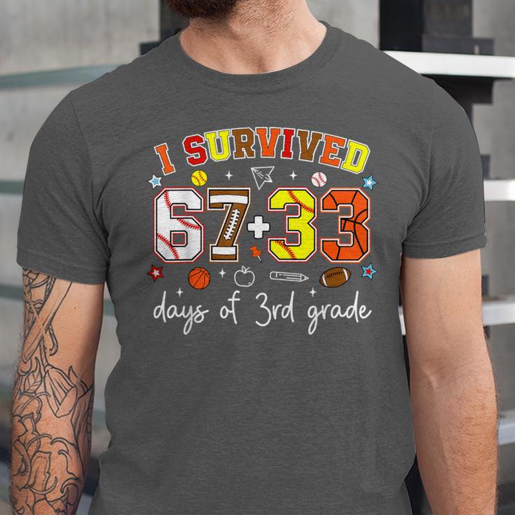 I Survived 6733 Days Of 3rd Grade Baseball Football 100 Day Unisex Jersey T-Shirt
