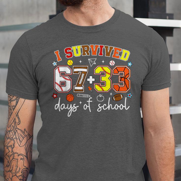 I Survived 6733 Days Baseball Football Basketball 100 Days Unisex Jersey T-Shirt
