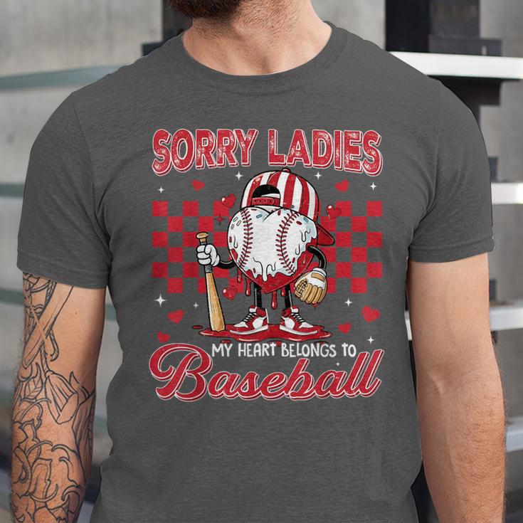 Valentine My Heart Belongs Baseball Lover Boy Men Unisex Jersey T-Shirt