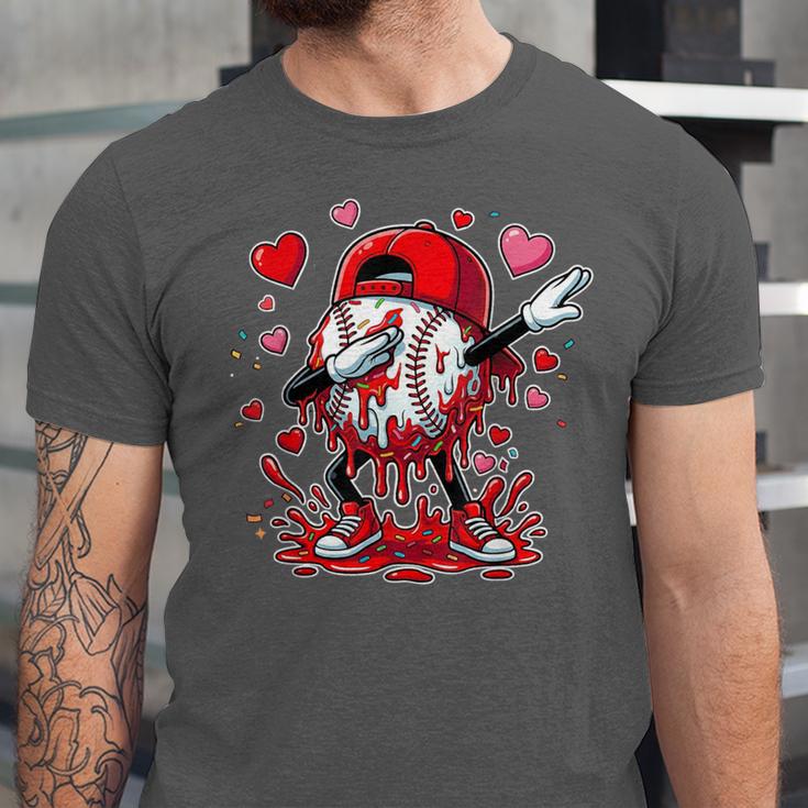 Valentines Baseball Toddler Boys Kids Dabbing Baseball Drip Unisex Jersey T-Shirt