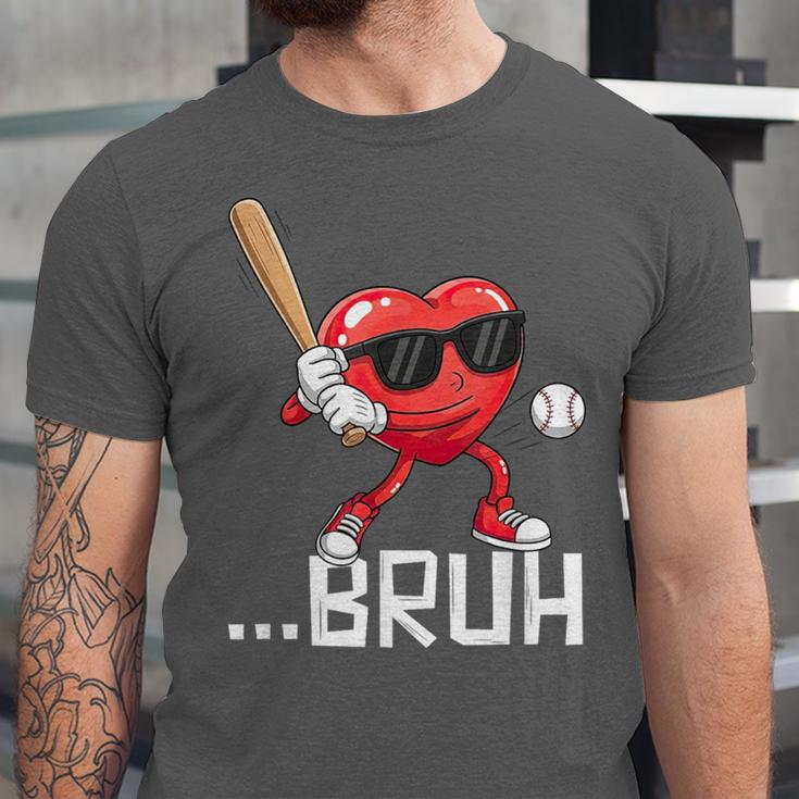 Valentines Bruh Red Heart Playing Baseball Men Boys Kids Unisex Jersey T-Shirt Valentines Bruh Red Heart Playing Baseball Men Boys Kids Unisex Jersey T-Shirt