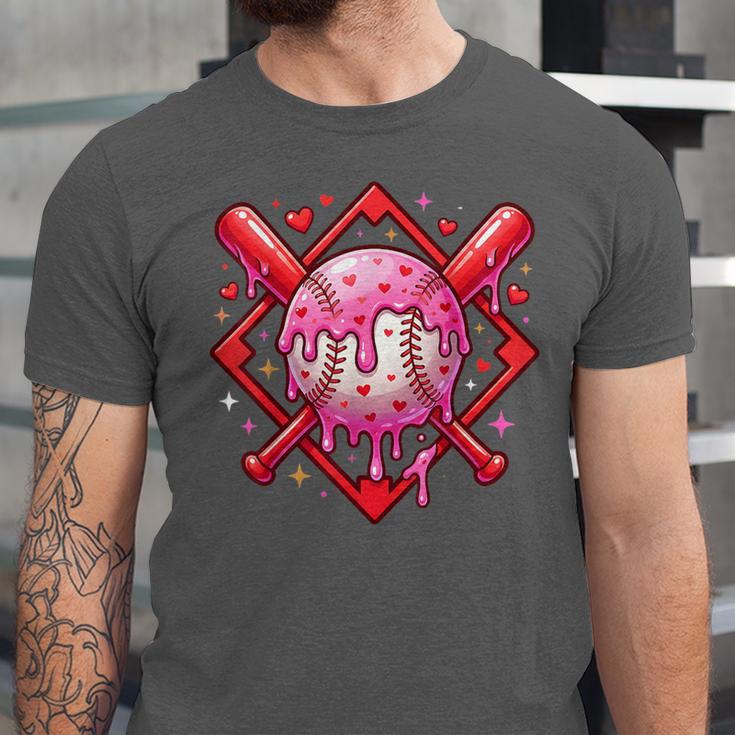 Valentines Day Baseball Boys Ice Cream Drip Heart Youth Kids Unisex Jersey T-Shirt