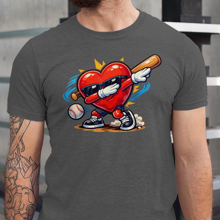 Valentines Day Baseball Dabbing Red Heart Love Boys Unisex Jersey T-Shirt