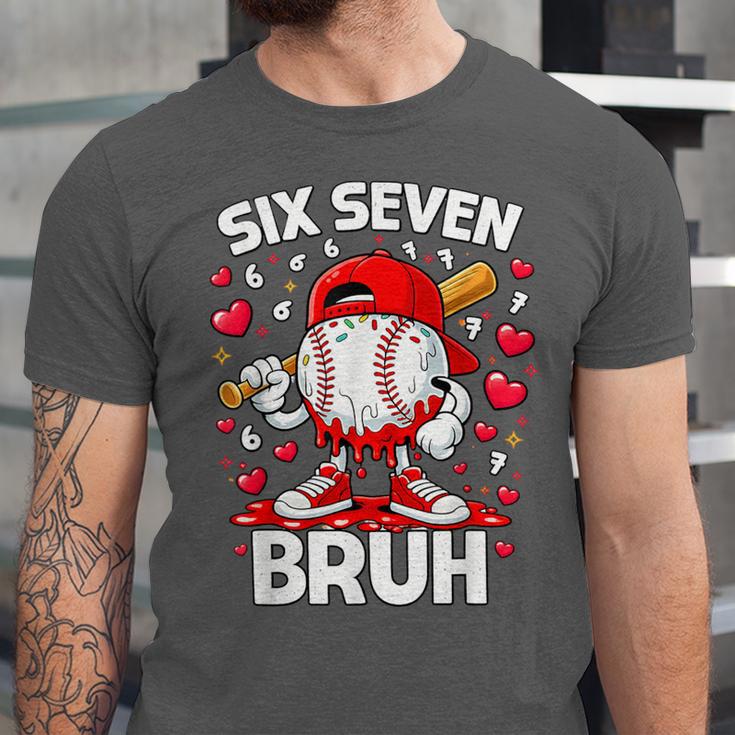 Valentines Day Six Seven Bruh 6 7 Meme Baseball Drip Boys Unisex Jersey T-Shirt