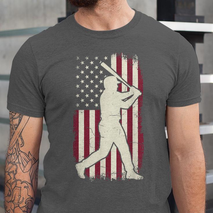 Vintage American Flag Baseball Batter Patriotic Home Run Unisex Jersey T-Shirt Vintage American Flag Baseball Batter Patriotic Home Run Unisex Jersey T-Shirt