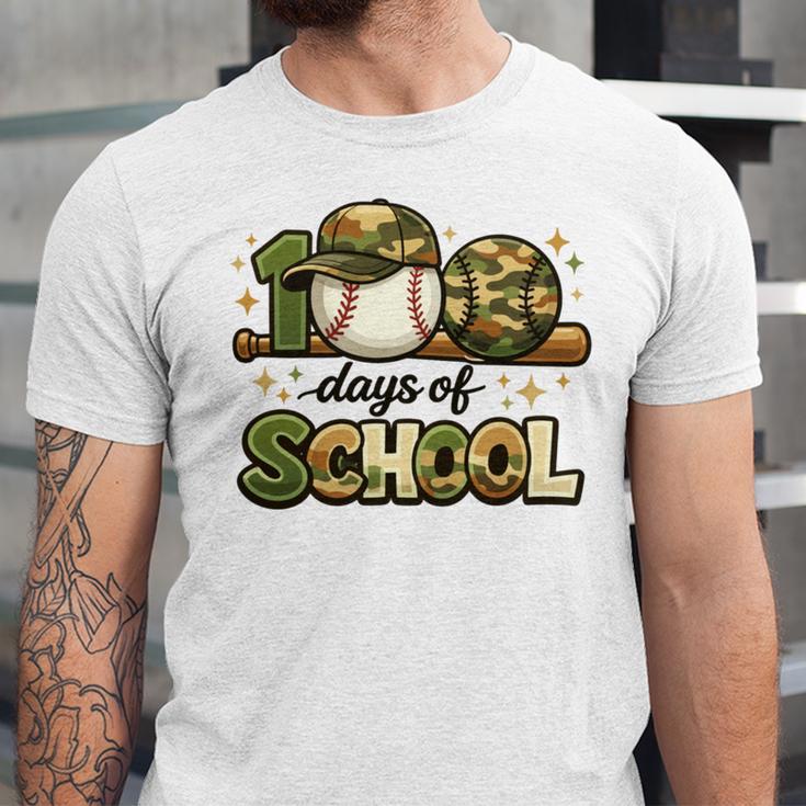 100 Days Of School Baseball Camo School Teacher Boy Unisex Jersey T-Shirt