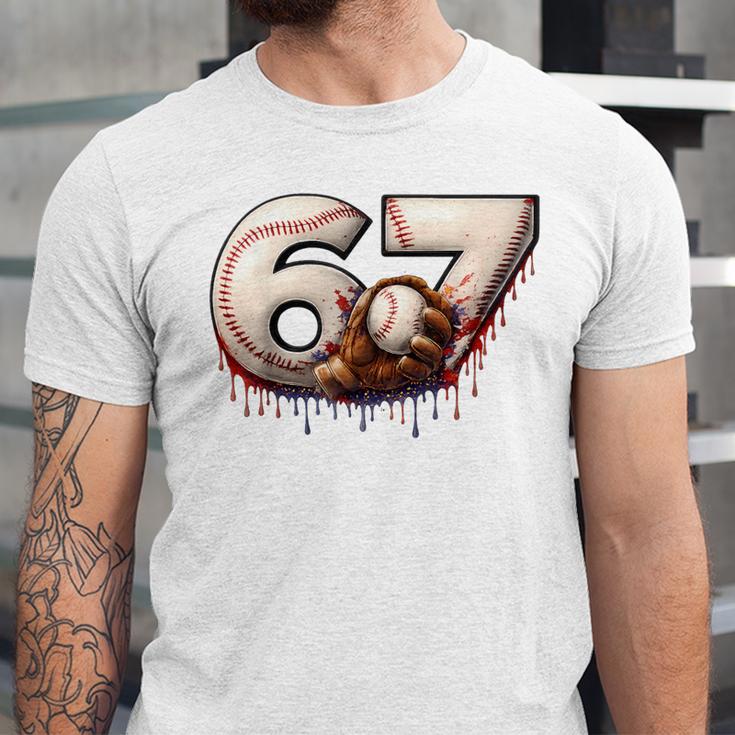 6 7 Six Seven American Baseball Graphic Unisex Jersey T-Shirt 6 7 Six Seven American Baseball Graphic Unisex Jersey T-Shirt