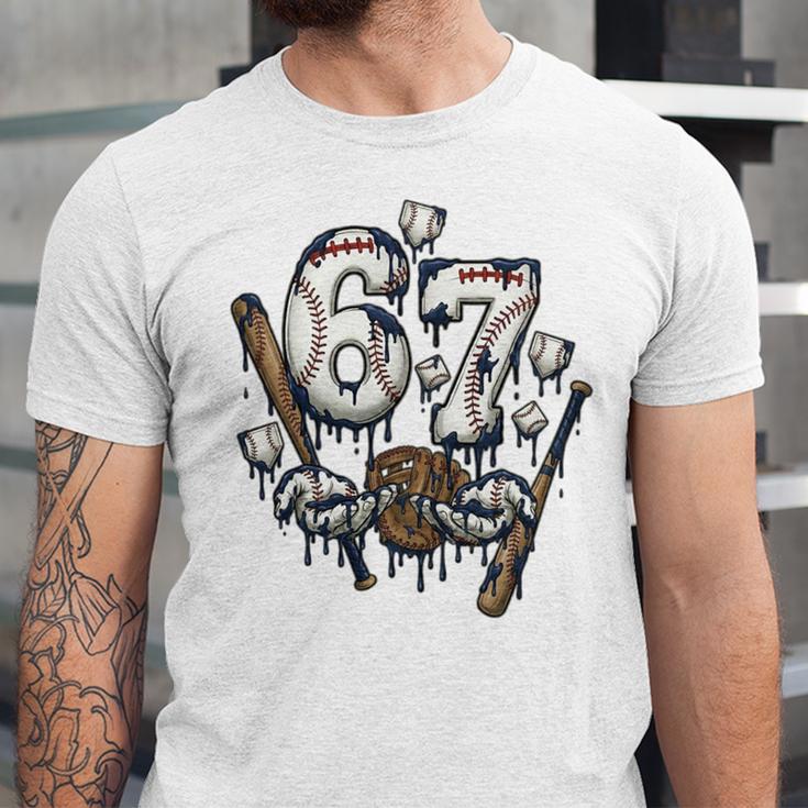 67 Baseball Six Seven Baseball 6 7 Kids Boys Girls Premium Tri-Blend Unisex Jersey T-Shirt