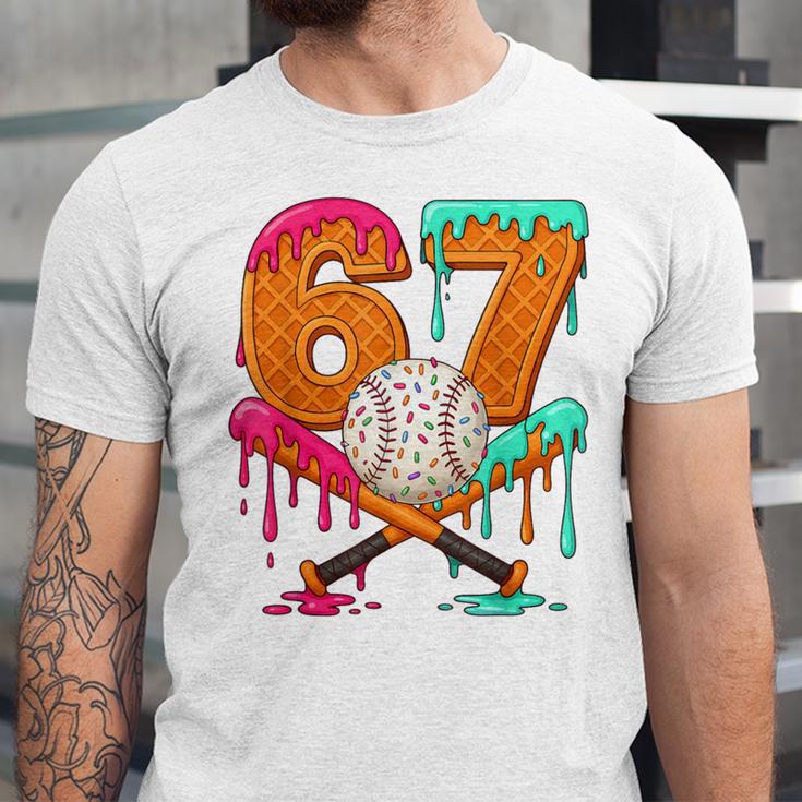 67 Ice Cream Drip Baseball Number 67 Player 67th Birthday Unisex Jersey T-Shirt 67 Ice Cream Drip Baseball Number 67 Player 67th Birthday Unisex Jersey T-Shirt