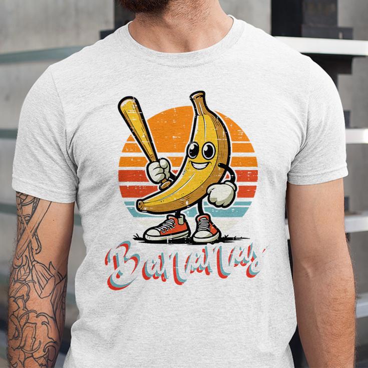 Bananas Baseball Sunset Retro Fruit Sports Boys Kids Men Premium Tri-Blend Unisex Jersey T-Shirt