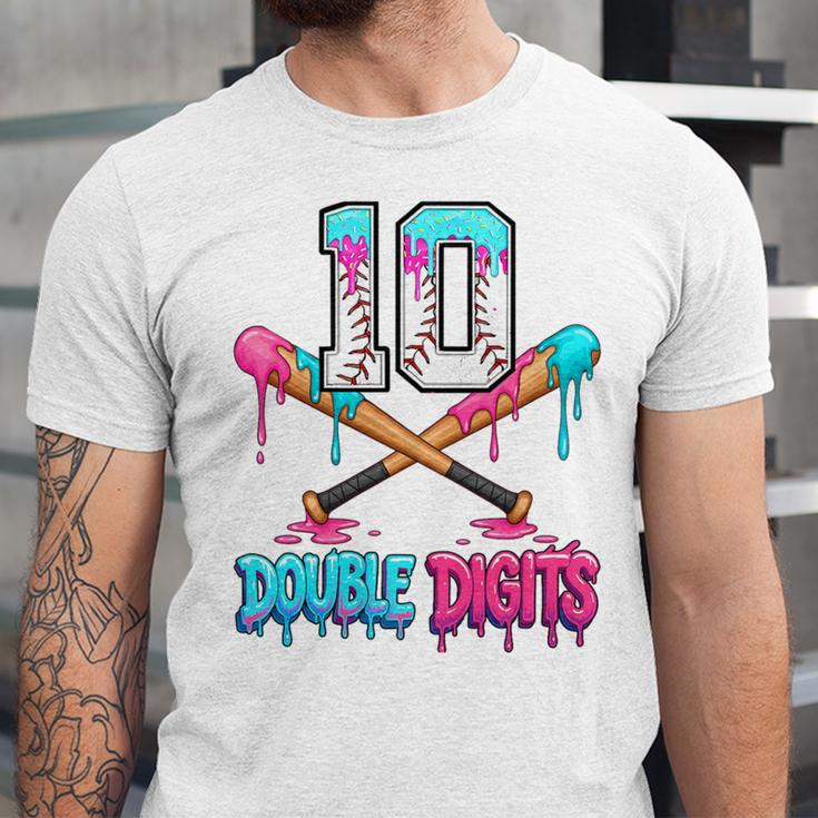 Baseball 10 Year Old Ice Cream Drip 10th Bday Double Digits Unisex Jersey T-Shirt Baseball 10 Year Old Ice Cream Drip 10th Bday Double Digits Unisex Jersey T-Shirt