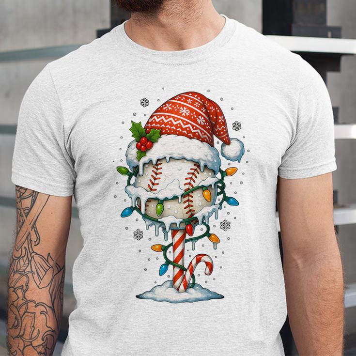 Baseball Christmas Ball Hat Snow Winter Premium Tri-Blend Unisex Jersey T-Shirt