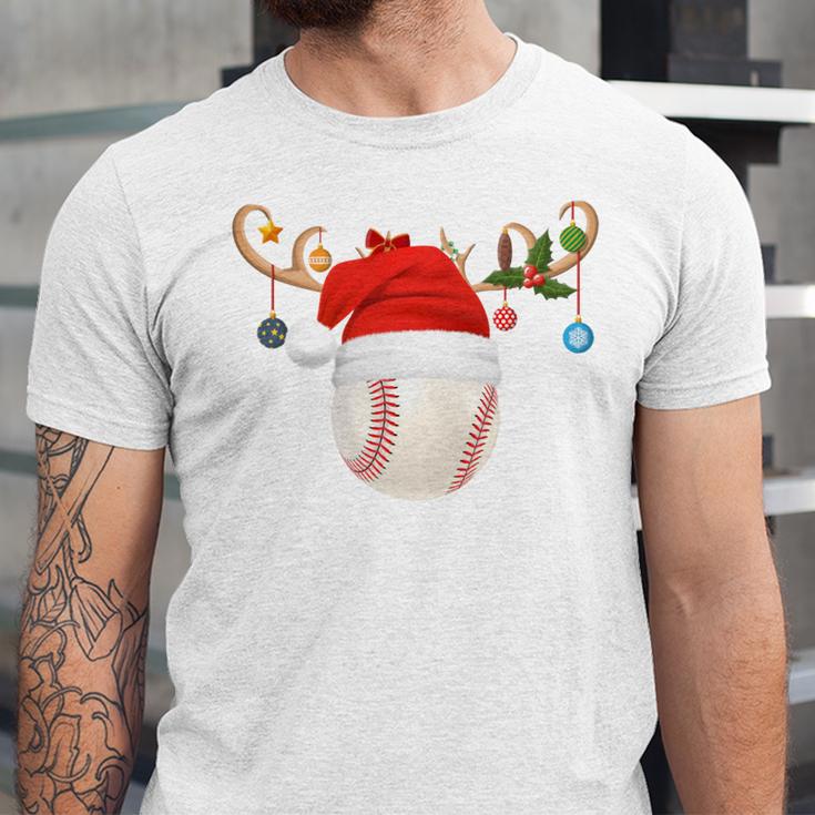 Baseball Christmas Reindeer Santa Hat Sports Player Xmas Unisex Jersey T-Shirt Baseball Christmas Reindeer Santa Hat Sports Player Xmas Unisex Jersey T-Shirt