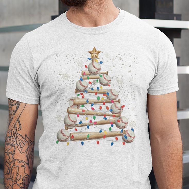 Baseball Christmas Tree Light Xmas Tees Boys Kids Men Unisex Jersey T-Shirt