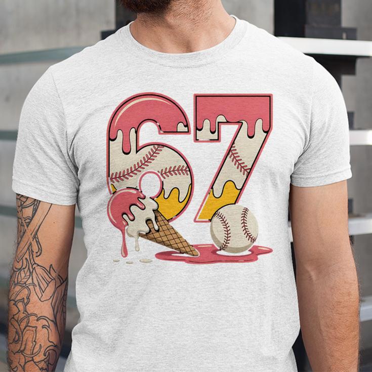 Baseball Drip Number 67 Player Ice Cream Or 67th Birthday Unisex Jersey T-Shirt Baseball Drip Number 67 Player Ice Cream Or 67th Birthday Unisex Jersey T-Shirt