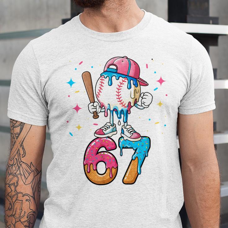 Baseball Drip Number 67 Six Seven Meme Ice Cream Dripping Unisex Jersey T-Shirt