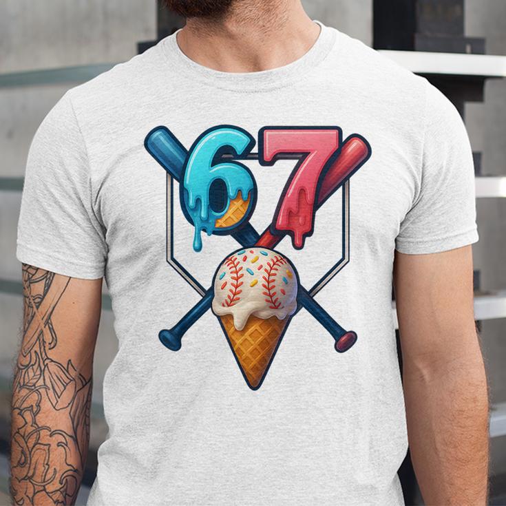 Baseball Ice Cream Drip 67 Six Seven Gen Alpha Slang Meme Unisex Jersey T-Shirt Baseball Ice Cream Drip 67 Six Seven Gen Alpha Slang Meme Unisex Jersey T-Shirt