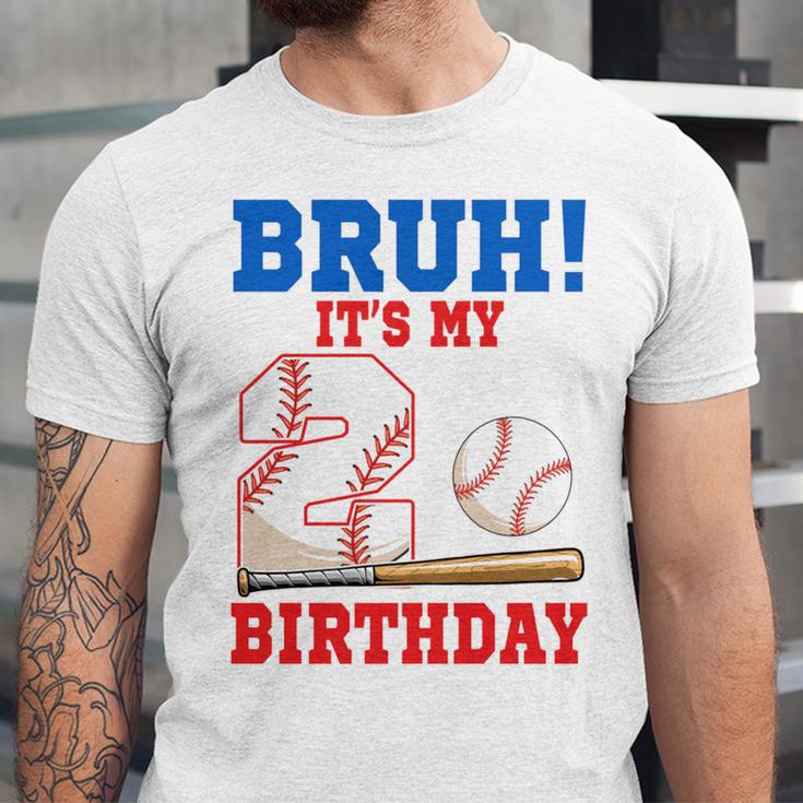 Bruh It's My 2nd Birthday Boy Baseball Themed Party Unisex Jersey T-Shirt Bruh It's My 2nd Birthday Boy Baseball Themed Party Unisex Jersey T-Shirt
