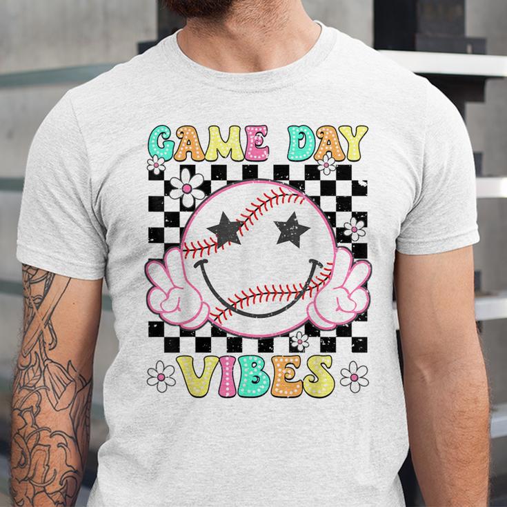 Game Day Vibes Softball Baseball Groovy Game Day Girls Women Unisex Jersey T-Shirt