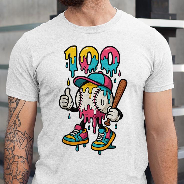 Ice Cream Drip Baseball Party 100 Days Of School Teacher Unisex Jersey T-Shirt