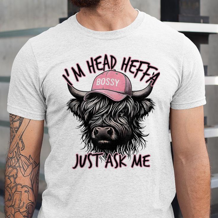 I'm Head Heffa Just Ask Me Bossy Highland Cow Baseball Cap Unisex Jersey T-Shirt I'm Head Heffa Just Ask Me Bossy Highland Cow Baseball Cap Unisex Jersey T-Shirt