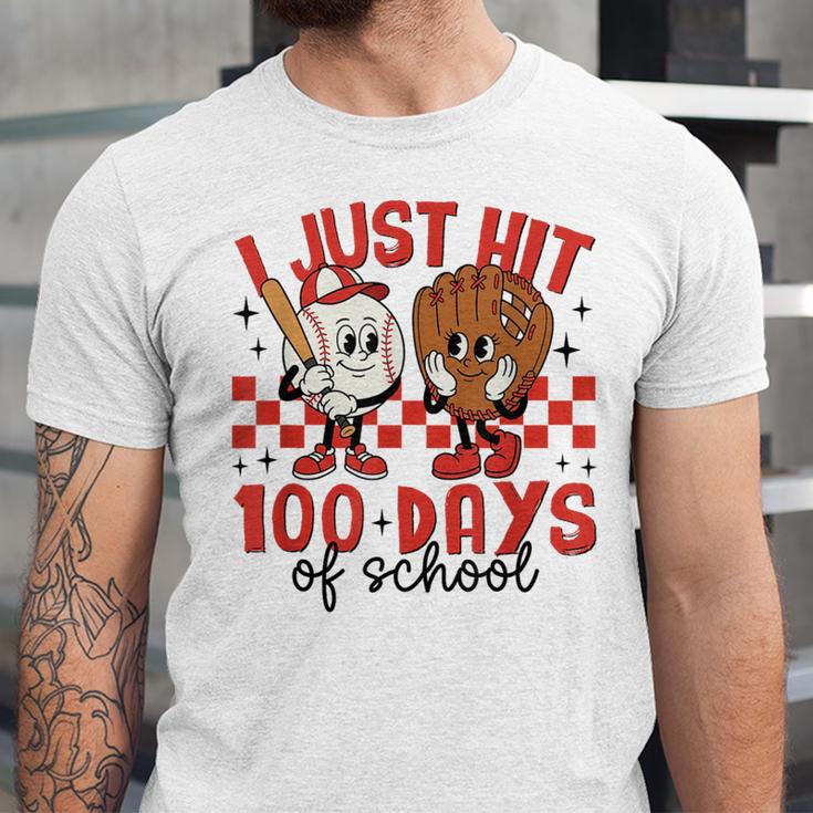 I Just Hit 100 Days Of School Baseball 100th Day Teacher Kid Unisex Jersey T-Shirt